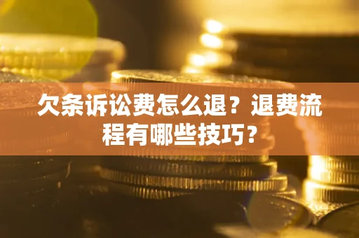 北京欠条诉讼费怎么退？退费流程有哪些技巧？